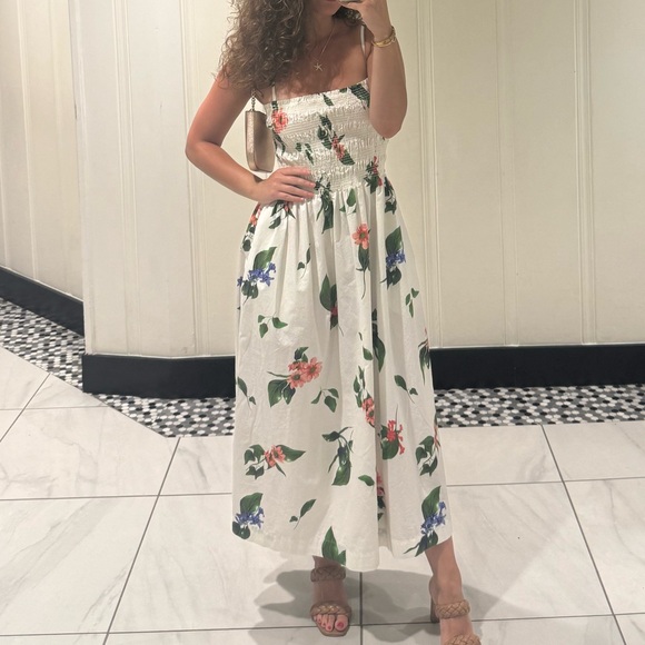 Chic Floral Print Midi Dress - Picture 1 of 7